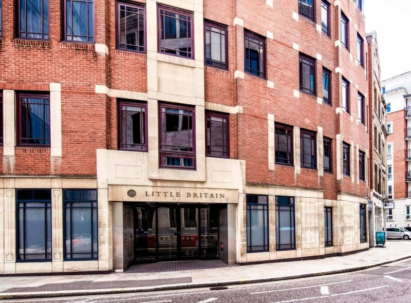The elegant exterior entrance of OSiT St Paul's, a premier boutique office building offering sophisticated flexible workspace in the heart of the City.