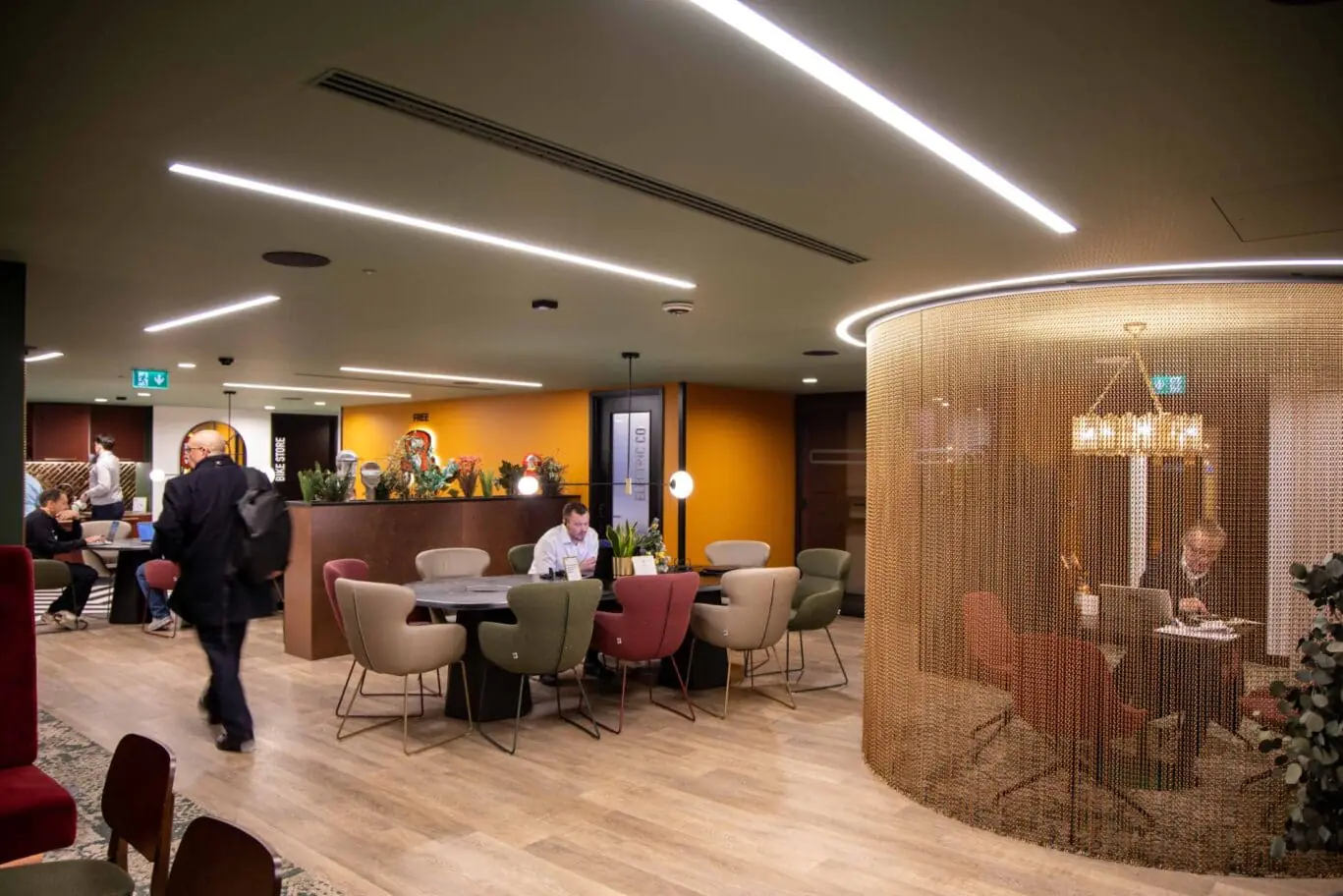 Creative breakout space at 46 New Broad Street for teams looking for office space to rent in Liverpool Street.