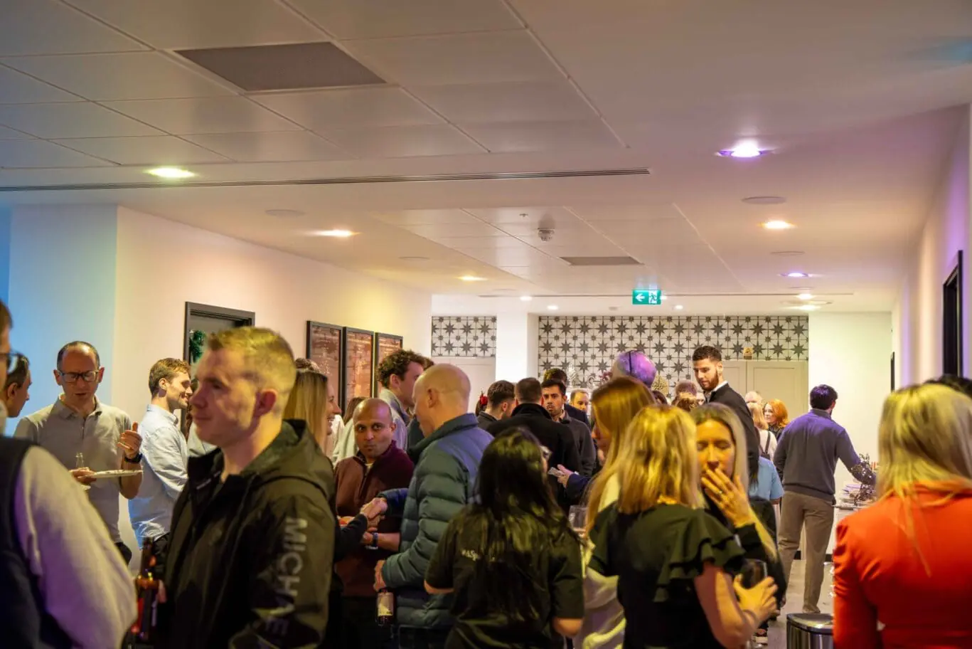 Corporate Christmas party and networking event within our Monopoly themed office space to rent in Liverpool Street London at Office Space in Town.