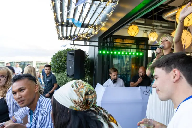A sun-drenched networking event on 