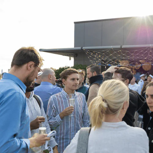 The stylish nautical themed event space at OSiT Monument, offering a unique rooftop venue with views of the Thames for boutique office clients and private bookings.