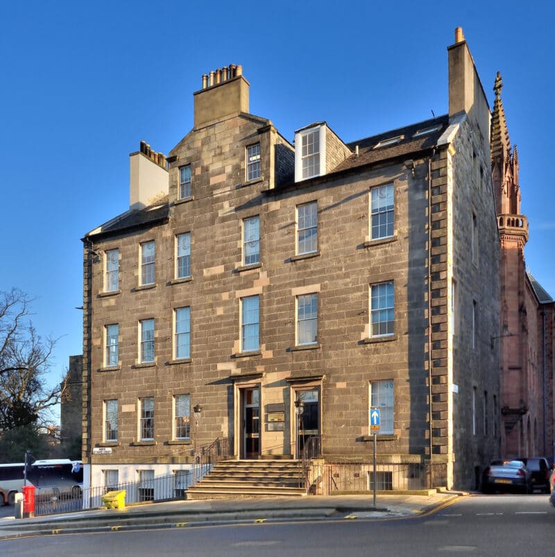Professional entrance to Office Space in Town Edinburgh, showcasing the prestigious doorway to our high end serviced offices located in the city's premier business district.