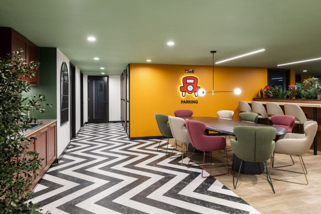 Premium breakout facilities for clients at our Monopoly themed office space to rent in Liverpool Street at Office Space in Town.