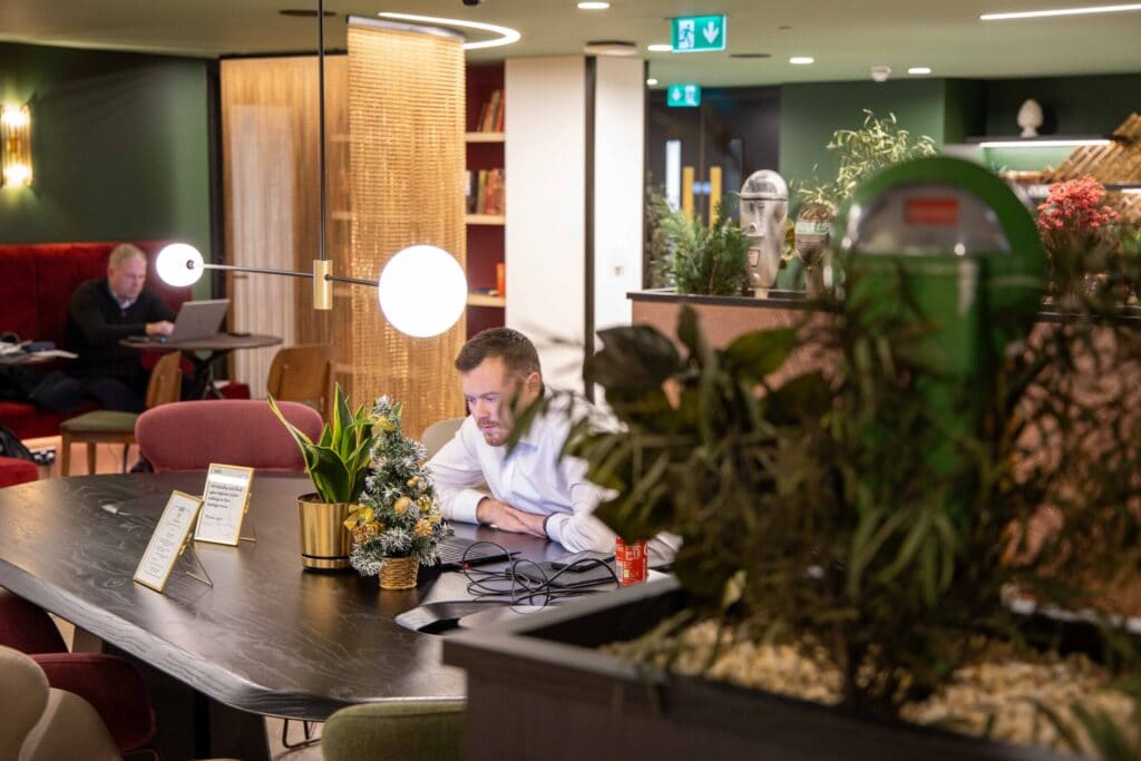 Collaborative breakout space for clients looking for boutique office space to rent in Liverpool Street at our Office Space in Town location.